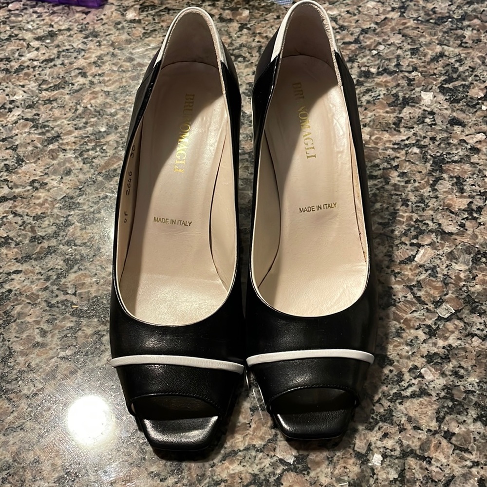 Brunomagli black open toe shoes size 38